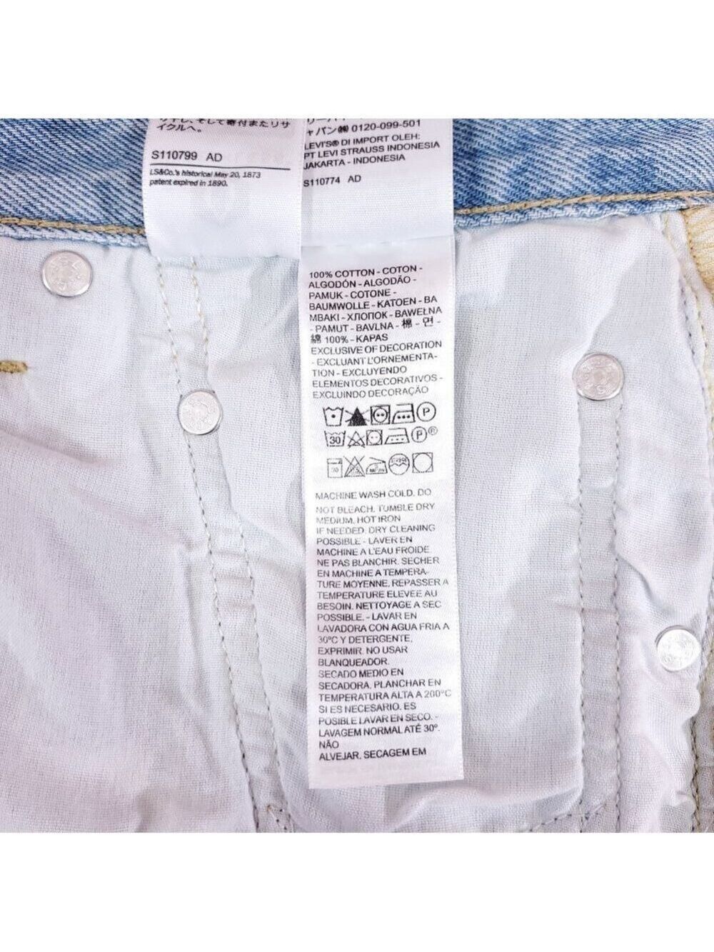 NWT Levis Womens Size 32 501 Rolled Shorts Mid Rise Button Fly Big E Denim Blue - Picture 13 of 16